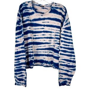 RAILS Ramona NEW Striped Indigo Tie Dye Sweatshirt NEW Size XXL Blue Pink